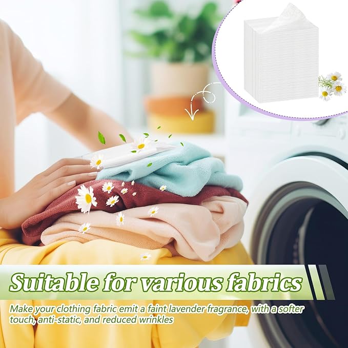Heigble 600 Count Dryer Sheets Bulk Fabric Softener Fresh Scent Dryer Sheets Naturally Softens and Removes Static Cling, Ideal for Households, Sensitive Skin