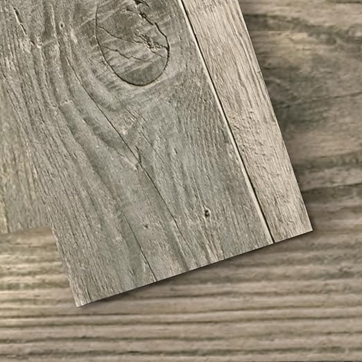 Art3d Peel and Stick Floor Tile Vinyl Wood Plank 12-Pack 18 Sq.Ft, Aged Wood, Rigid Surface Hard Core Easy DIY Self-Adhesive Flooring