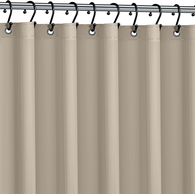 Premium Shower Curtain Liner, 72"W X 72''H - PVC-Free, 6G PEVA Shower Curtain with 12 Rust Proof Grommets And Magnet-weighted Bottom Hem - Moisture Stain Proof Shower Curtain Liner - Taupe