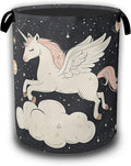 Cute Unicorn Laundry Basket,Galaxy Space Laundry Hamper Waterproof Oxford Cloth Tote Collapsible,Clothes Storage Bucket Decorative Toy Organizer For Bathroom Bedroom 16" x 20.8"