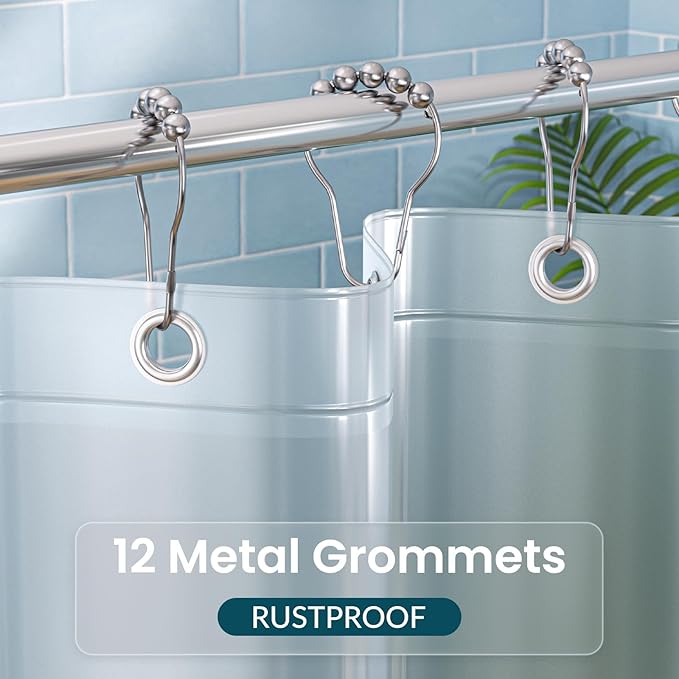 Titanker Long 72 x 78 Plastic Inside Shower Curtain Liner Frosted Waterproof PEVA Shower Curtains for Bathroom with Magnets and Rustproof Metal Grommets