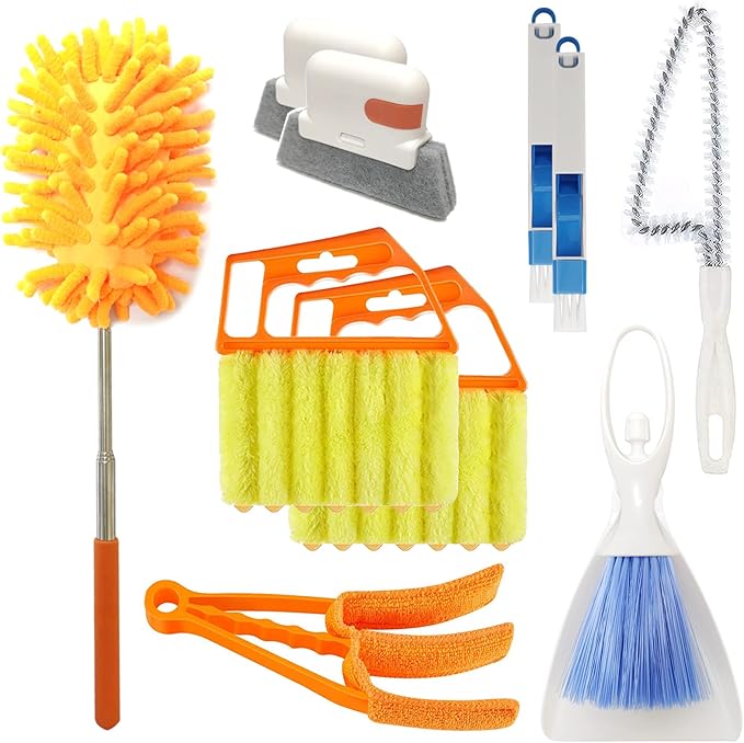 10 Pcs Venetian Window Blind Cleaner Duster Tool Set, Mini Blind Cleaner Duster Brush, Hand Held Air Conditioner Shutters Duster, Dirt Cleaner for Blind, Fan, Air Conditioner, Window Groove Gap