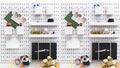 RIVTUN Wall-Mounted Pegboard Kit, 50.4" x 25.2" Organizer Panel – Large, Cost-Effective & Nail-Free Installation White