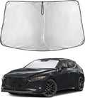 Econour Windshield Sun Shade for Mazda 3 2019-2024 2025 2026 Mazda3 Accessories Hatchback/Sedan Custom Fit Sunshade Foldable Sun Visor Protector Blocks UV Rays Keep Your Car Cooler