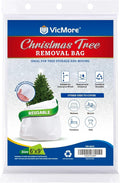 VicMore Christmas Tree Disposal Bag 9ft x 6ft White - Heavy-Duty Polyethylene Storage Cover