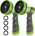 AUTOMAN Garden Hose Nozzle Sprayer - 10 Spray Patterns, 2 Pack Thumb Control Water Hose Nozzle Outdoor, Heavy Duty Spray Nozzles for Watering Garden, Cleaning Window, Washing Car, Showering Pets