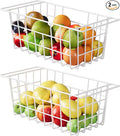 DPZM 2Packs 16.5 inch Chest Freezer Organizer, Refrigerator Organizer Bins, Freezer Baskets with Handles, Metal Wire Baskets for Snacks, fruits, Potatoes, Meat