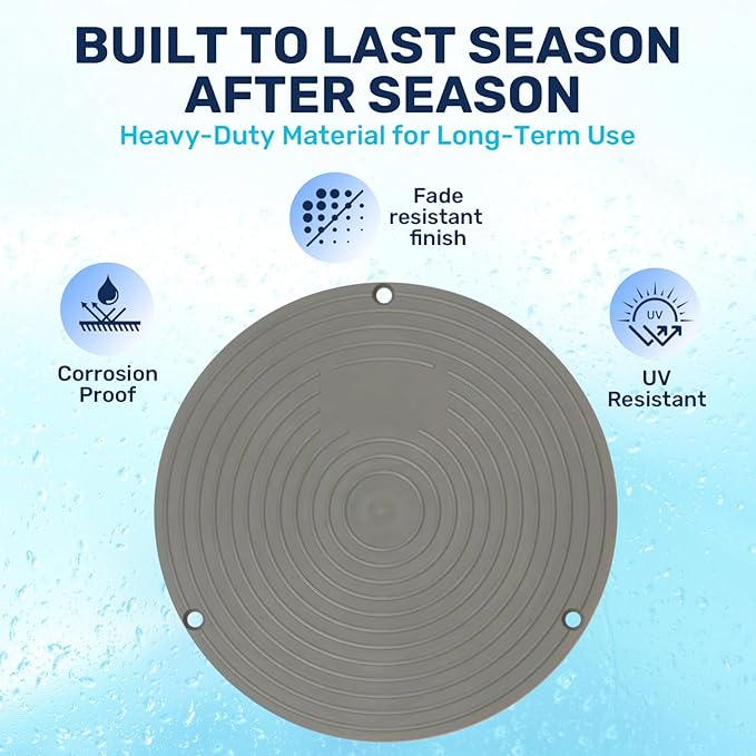 RV204G 7-1/6" Pool Miser Grey Autofill Lid | Water Leveler Lid | Direct Replacement for RP-204G | Essential Pool Maintenance Accessory (Grey)