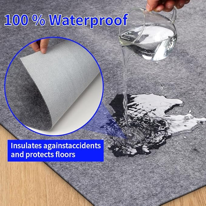 Waterproof Non-Slip 1/5” Extra Thick 10x14 ft Rug Pad for Large Area Rugs Durable Felt Floor Protection pad for All Floors, Suitable for Cutting. Rug Pads Keep Rugs in Place and Provide Cushioning