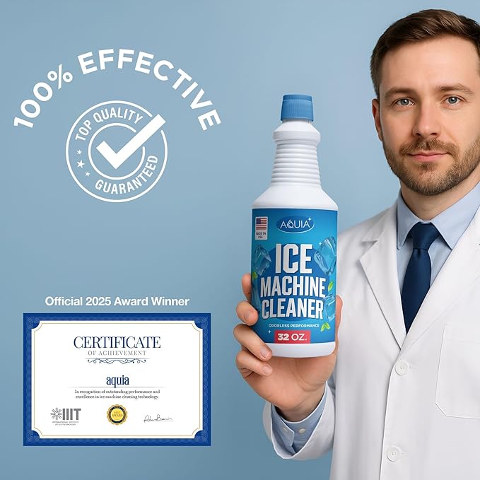 Ice Machine Cleaner and Descaler 32oz 2-Pack | Ice Maker Cleaner for All Brands; Opal, Scotsman, Manitowoc, Affresh, Active, etc. Countertop Icemaker Cleaners Solution | Icemaker Cleaners and Descaler