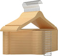 StorageWorks Clothes Hangers, Wooden Hangers 30 Pack for Closet, Wood Hangers for Coats, Shirts, Jackets, Pants, Suits, Natural Wood Color