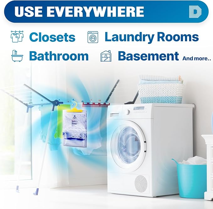 Dry & Dry 92 Packs [Net 14 Oz/Pack] Moisture Absorbers for Home, Basement & Bedroom - Small Dehumidifiers