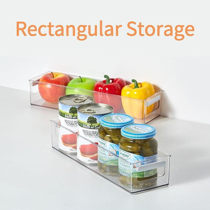 vacane Clear Refrigerator Organizer Bins Plastic Food Storage Fridge Organizer Pantry Organization Container for Pantry,Bathroom ,Kitchen