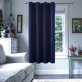 ChrisDowa Grommet Blackout Curtains for Bedroom - Thermal Insulated Room Darkening Curtains for Living Room (1 Panel Set, Navy Blue, 52W x 54L)