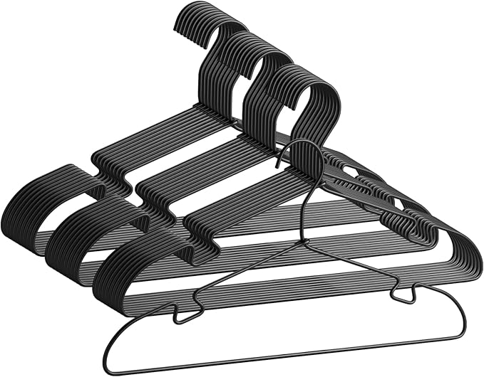 30 Pack Aluminum Clothes Hangers, 16.5 Black Inch Metal Shirt Hangers, Lightweight and Sturdy Heavy Duty Hangers for Suit Jackets and Dress Wedding Dresses Etc