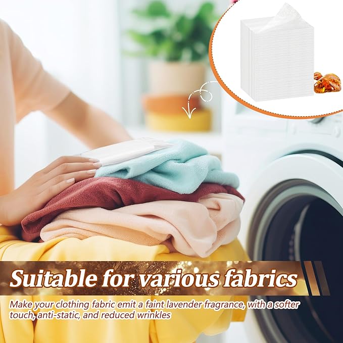 Heigble 600 Count Dryer Sheets Bulk Fabric Softener Amber Scent Dryer Sheets Naturally Softens and Removes Static Cling, Ideal for Large Households, Sensitive Skin