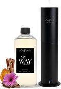 Aroma Scent Diffuser Starter Kit for Up to 1000SQ. FT. Coverage - 500ML Waterless Essential Oil Scent Included - Luxury Aroma Diffuser Ideal for Home, Office & Hotel (Black, My Way)