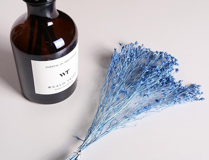 WEALD TRIBE Flower Reed Diffuser Set Ocean Mist & Sea Salt Scent for Bathroom Air Fresheners | 4.0 fl oz Essential Oils with Sticks Home Fragrance Defusers | House Bedroom Office Shelf Decor & Gift