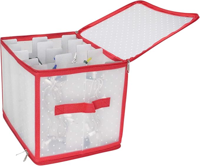 12.5" Transparent Zip Up Christmas Light Storage Box