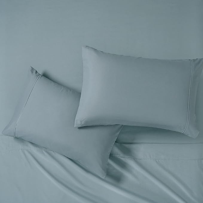 Modern Threads Soft Microfiber Solid Sheets - Luxurious Microfiber Bed Sheets - Includes Flat Sheet, Fitted Sheet with Deep Pockets, & Pillowcases Ocean Full