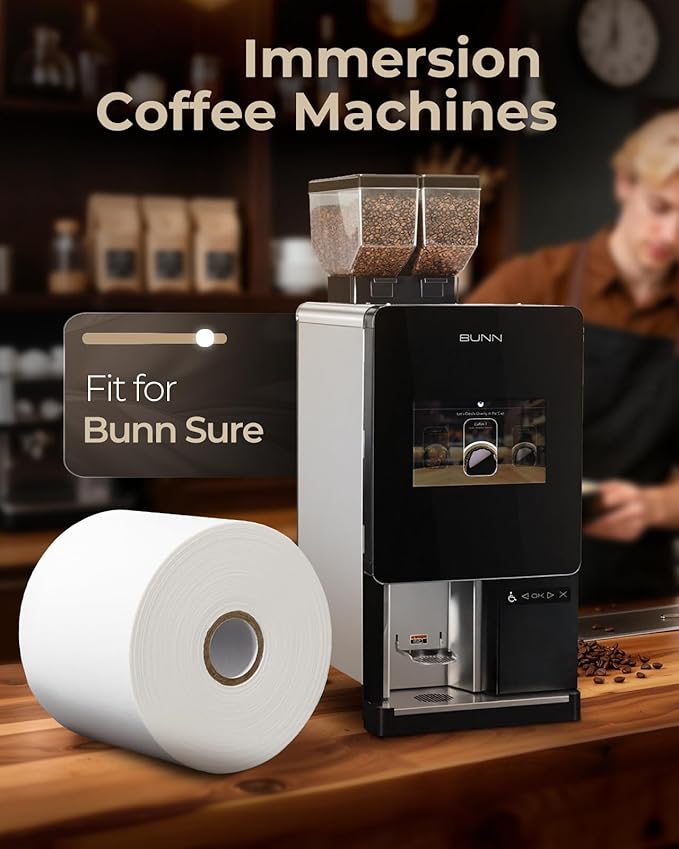 50766.0001 Filter Paper Roll Fit for Bunn Sure Immersion Coffee Brewer, 9" * 9" * 8", White, High Density for Precise Filtration & Clear Coffee, Ideal for Bunn-O-Matic Commercial Brewer, 1 PACK