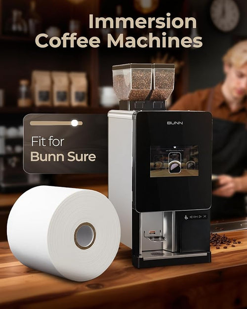 50766.0001 Filter Paper Roll Fit for Bunn Sure Immersion Coffee Brewer, 9" * 9" * 8", White, High Density for Precise Filtration & Clear Coffee, Ideal for Bunn-O-Matic Commercial Brewer, 1 PACK