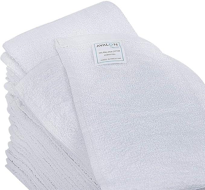 Avalon Towels Terry Bar Mop Towels (Value Pack of 15) Size 16"x19" – Absorbent and Durable, Multipurpose Cleaning Rags, Cotton Cleaning Cloths, Terry Cloth Rags, Reusable Shop Rag