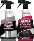Weiman Disinfecting Stovetop Cleaner & Stainless Steel Cleaner - 22 Ounce - Daily Appliance Kitchen Cleaning Kit