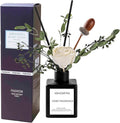 Reed Diffuser Set with Dried Flowers, Jasmine Gardenia Sandalwood Scent, Black Glass Bottle, 5.07fl oz, Aromatherapy Home Fragrance for Bedroom Bathroom (Pure White Gardenia)