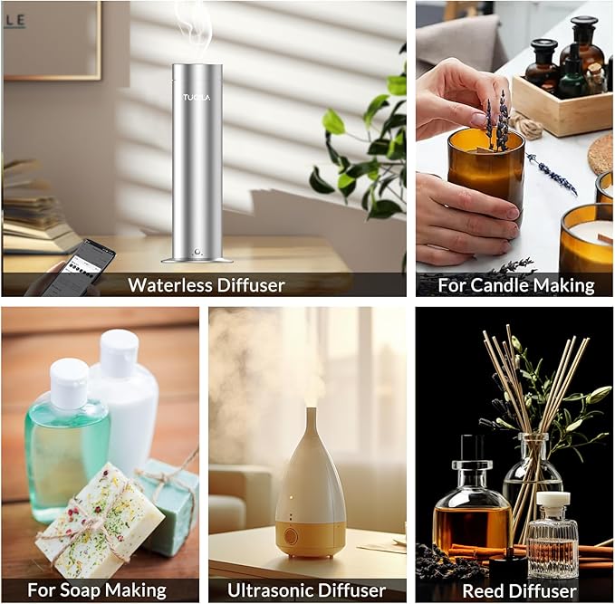 Waterless Diffuser Essential Oil Set(6X 20mL), Hotel Luxury Aroma Scent Oil My Way, Olene, Pumpkin Cream,Winter Pine,Usage Cold Air Diffuser Aromatherapy for Home Home, Office, Car