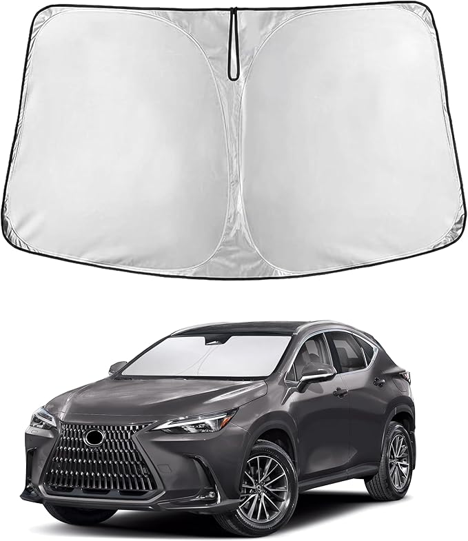 EcoNour Custom Windshield Sun Shade for Lexus NX 2022–2026 | Luxury Compact SUV Front Window Heat & UV Shield | Foldable Multi-Layer Sun Cover