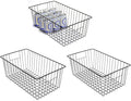 Nprohuge Freezer Organizer Bins, Upright Freezer Baskets for 16, 17, 21 cu.ft Standup Freezer, Durable Freezer Organizer Fully Use Space Improve Air Circulate, 3Pcs, Black