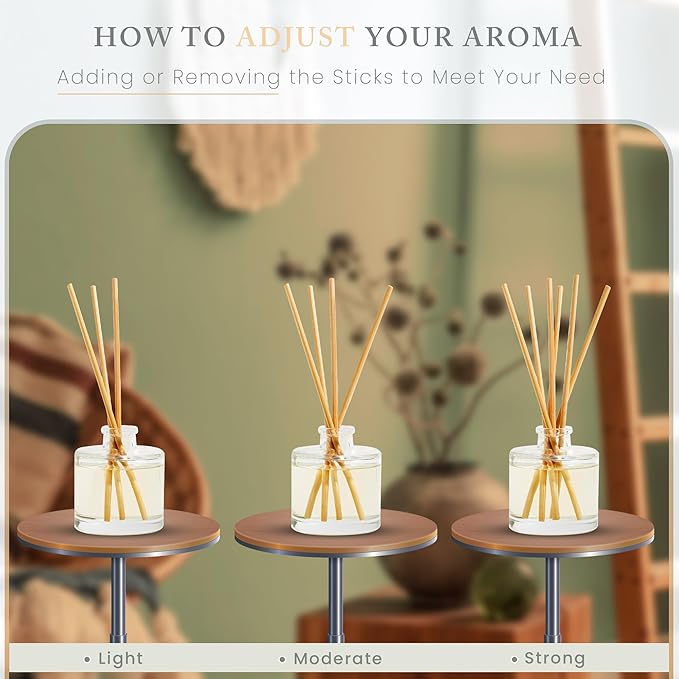 Hillhouse Naturals Reed Diffuser Set - Cedar & Pine Scent Diffuser - Reed Diffusers for Home with Long Lasting Fragrance – 4 oz Oil – Diffuse Time 4-6 Months – Made in The USA