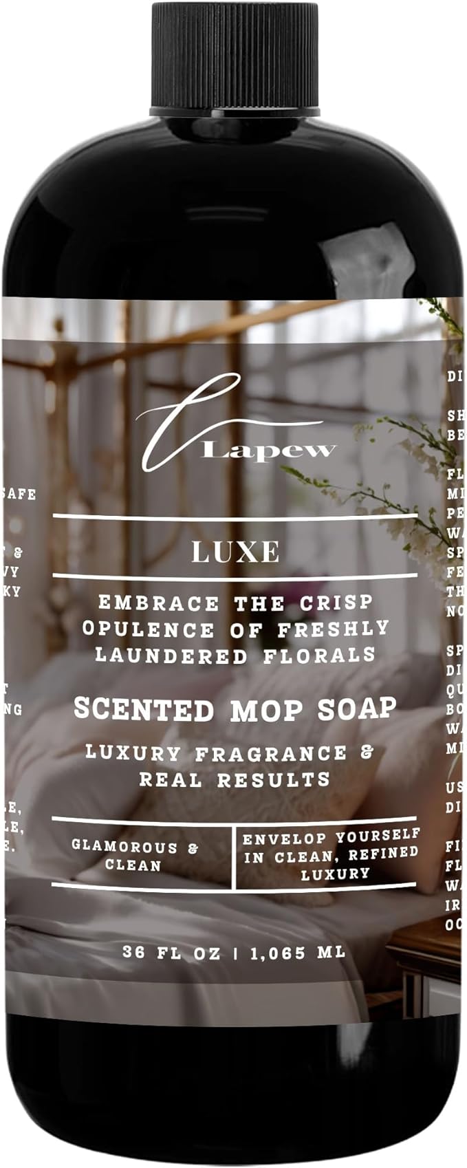 Lapew Luxe Scented Mop Soap Concentrate 36 oz | Premium Fragranced Floor Cleaner | Streak-Free | Hard Floor Cleaning Solution | Eco Friendly | Made in USA (Diva)