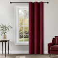 ChrisDowa Burgundyout Curtains 72 inches Long for Bedroom - Grommet Thermal Insulated Room Darkening Curtains for Living Room (1 Panel, Burgundy, 42 x 72 Inch)