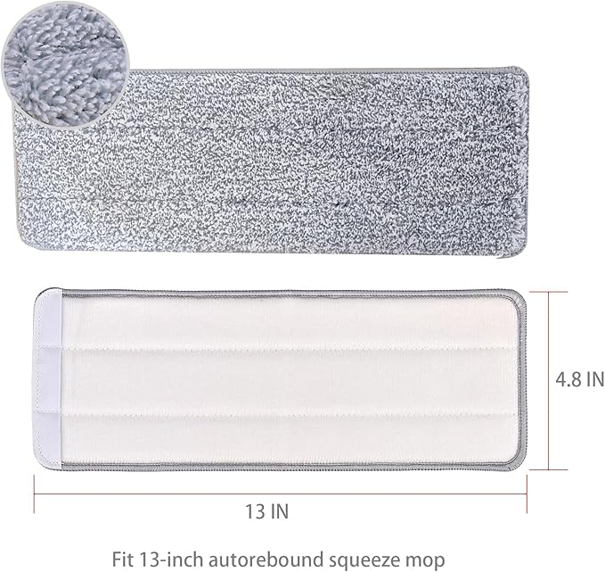 Bycarm Flat Mop Pads Compatible with Joymop, Joymoop Mop Replacement Pads for Joy 13 inch Flat Moop, Washable Squeeze Microfiber Mop pad for Floor Cleaning(8 Pack Refill, 13"X 4.9")