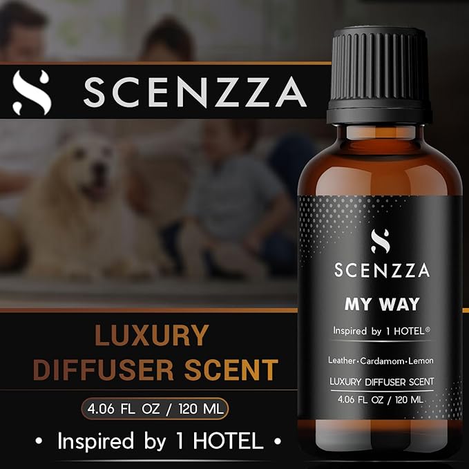 My Way Luxury Diffuser Scent Inspired by 1 Hotel® Miami Beach – Fresh & Woodsy Fragrance with Leather & Sandalwood- Fragrance Scent for Ultrasonic & Waterless Diffusers – 120 ml / 4.05 fl oz