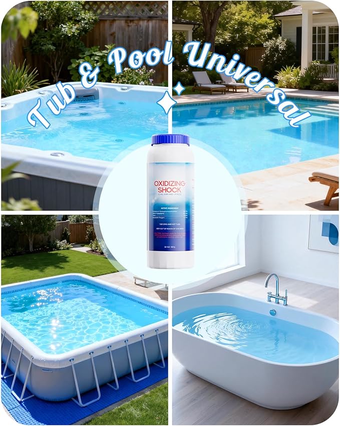 32 Oz Chlorine-Free Oxidizing Shock for Hot Tub, Oxidizer for Spas and Swimming Pools, Hot Tub Shock, 1 Pack