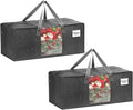 VENO 2 Pack Heavy Duty Moving Bags, Christmas Storage Bins with Lids, Transparent Window Design, Alternative to Moving Boxes, Storage Bags for Clothes, Blankets, Comforters, Pillows (Gray, 2 Pack)