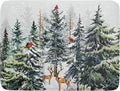 Pine Tree Dish Drying Mat for Kitchen Counter 18x24 Inch Forest Deer Absorbent Dishes Drainer Mats Reversible Microfiber Quick Dry Rack Pad