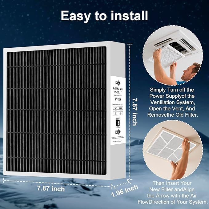 2-Pack X7935 MERV 16 Furnace Air Filter Replacement 20"x20"x5" Compatible with Lennox HCC14-23 Air Cleaner for Lennox X7935 Air Filter Model and Honeywell Filter Models FC100A101 And FC200E1011