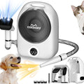 Catboxy Dog Grooming Vacuum and Pet Dryer, 5-in-1 Dog Grooming Kit for Shedding, Low Noise Doggie Hair Blow Dryer, 2.5L Canister for Cat Vacuum Groomer, Portable Pet Trimmers for Dogs, White