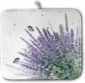 Kwlegh Purple Lavender Dish Drying Mat for Kitchen Counter Spring Summer Floral Microfiber Dish Drainer Mats Green Leaves Butterfly Absorbent Reversible Dish Drainer Rack Mat 16x18 Inch