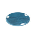 Boie USA Flat Body Scrubber - Soft Silicone-Like Exfoliating Shower Scrubber & Body Cleansing Brush - Stick-to-Wall Loofah Replacement - Antimicrobial Exfoliator for All Skin Types (Blue)