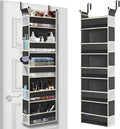 roomtalk Over The Door Hanging Organizer 5-Shelves and 10 Side Pockets, Over The Door Storage for Bathroom and Bedroom, Back of Door Organizers for Baby Accessories and Kid's Toys (13"x5"x44", Black)