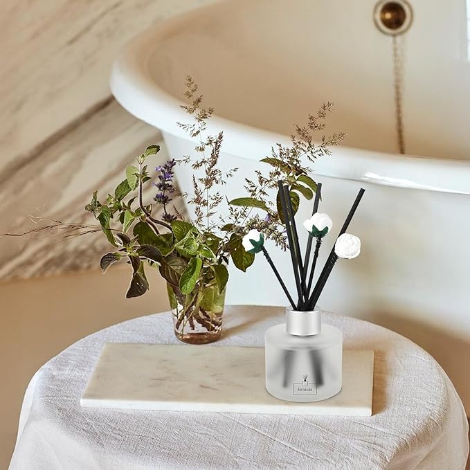 Brakula 2 Pack Reed Diffuser Set, Fresh Linen Scented, Home Fragrance with 14 Sticks Bathroom Decor, Reed diffusers for Home 6.76 fl oz (Fresh Linen)