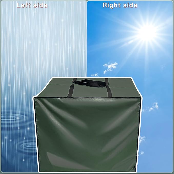 Patelai 2 Pcs 105 Gallon Cushion Cover Storage Bag 32 x 32 x 24'' Outdoor Waterproof Oxford Camping Moving Bag with Zipper Handles for Xmas Tree Ornament Patio Furniture Pillow Packing (Green)