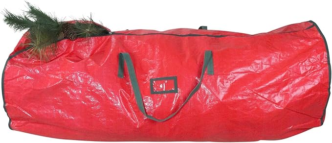53” Red and Green Storage Bag for 7.5' Artificial Christmas Trees