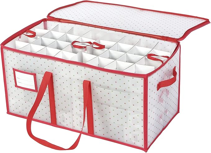Sattiyrch Plastic Christmas Ornament Storage Box with Trays,Customizable Dividers, Dust-Proof Durable Ornament Organizer Holder,Christmas Storage Containers,Holds 128 x 3 inch Ornaments
