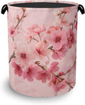Cherry Blossoms Laundry Basket,Japanese Foldable Oxford Cloth Tote Bag Laundry Hamper Clothes Storage Bucket Organizer for Bedroom Laundry Storage Dormitories 16" x 20.8"